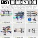 UNITEDPOWER Ski Storage Rack, Wall Mounted Snowboard Organizer Shelf, Wall Display Hanger Holds Up 3 Pairs of Skis and Poles, Garage, Home, Shed