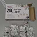 PREXTEX 100-Count Ultra Bright Christmas Lights - 20 ft Clear StringLights on White Wire - Incandescent Xmas TreeLights for Indoor and Outdoor Decorations