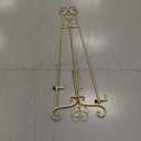 Metal Large Free Standing Adjustable Display Stand Scroll Easel with Chain Support, Gold Easel Stand for Sign, Heavy Duty Easel for Mirror, Wedding, Picture Frame (No Installation Required)