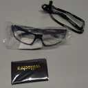 willochra full lens Safety Glasses with Readers Wrap Around Sport Magnifying Blue Light Blocking Reading Goggles for Men (1.0 Diopters, Black Red)