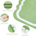 Uphome Outdoor Rug Waterproof 8x10, Large Reversible Green Scalloped Patio Plastic Straw Rugs, Foldable Modern RV Camping Outside Carpet Mat for Pool Back Yard Deck Picnic, 8 x 10 ft