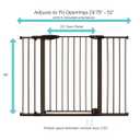 Toddleroo by North States - Riverstone Extra Tall & Wide Baby Gate: Pressure Mounted Baby Gate for Doorways - Adjustable 29.75 to 52 Inches Wide - 36 Inches Tall - Graphite