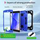 Case for iPad 9th/8th/7th Generation Case 10.2" InchShockproof Hard Cas Cover Compatible with iPad 9th/8th/7th Gen,360 Rotating Stand, Hand Strap, Shoulder Strap, Pencil Holder(Black+Blue)