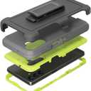 Compatible with Samsung Galaxy A13 5G Case(NOT for A13 4G), with Belt Clip Holster Heavy Duty Rugged Shockproof Full Body Protection Kickstand Phone case for Samsung Galaxy A13 5G (Dark Grey+Green)