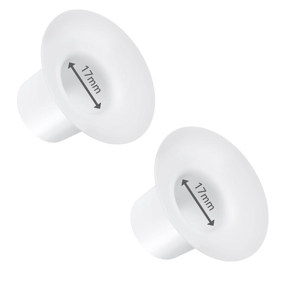 2 PCS 17mm Flange Inserts Compatible with Momcozy M9/M6/M5/S12Pro/S9Pro,Medela,Spectra,Elvie,TSRETE, Bellababy, Lansinoh 24mm Breast Pump, Reduce 24mm Nipple Tunnel Down to 17mm
