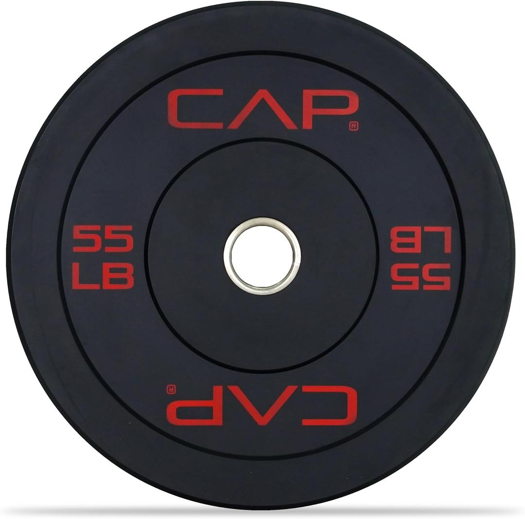 CAP Barbell Rubber Olympic Bumper Plate 55Lb | Multiple Options/Colors