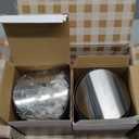 2 Pcs Desk Trash Can with Swing Lids, 12 Rolls of Trash Bags, 2L Brushed Stainless Steel Countertop Garbage Bin Small Wastebasket with Lid for Office Desk, Coffee Table(Silver)