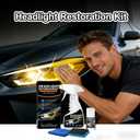 10X Brighter Headlight Restoration Kit - Pro Grade Headlight Cleaner & Sealant, Fixes Yellowed Cloudy Lenses to Crystal Clear in 5 Mins, Car Accessories Car Cleaning Supplies for Night Driving Safety