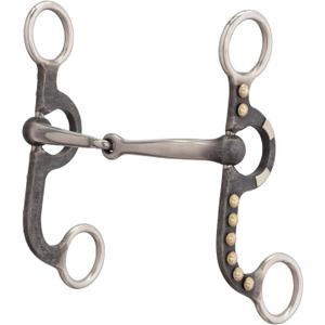 Weaver Leather 4-5/8" Pony Bit, 2-Piece Snaffle Mouth, Buffed Black