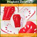 2 Pairs Shin Guards Soccer for Kids,Shin Pads Extra Lightweight Breathable Slide in Shin Guard for Football Training Match Outdoor Activities Protective Slip-in Shin Guards for Boys Girls (Red)