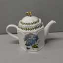 Portmeirion Botanic Garden Bouquet Teapot, 37 Ounce - Floral Hydrangea, Octagonal Shape with Butterfly Lid, Dolomite Tea Pot for Afternoon Tea & Elegant Dining - Cottagecore Tea Decor