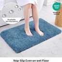 Disolla Blue Bathroom Rug 24x36 - Non-Slip Plush Thick Bath Mat, Highly Absorbent & Ultra Soft Fluffy Floor Mat, Machine Washable for Shower and Tub
