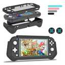 Protective Case for Nintendo Switch Lite, Full Protection Switch Lite Cover, TPU Shock-Absorption and Anti-Scratch for Nintendo Switch with Bult-in Screen Protector & Thumb Grip Caps, Black