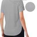 MAGCOMSEN Women Workout Tops Short Sleeve UPF 50+ Sun UV Shirt Quick Dry (Gray, L)
