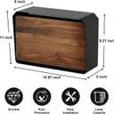 Wall-Mount Mailbox for House - Walnut & Galvanized Steel Rust-Proof Metal Post Box, Large Capacity, Easy to Install Wall Mount, Mailboxes for Outside House Porch, 15.8" x 9.2" x 6"
