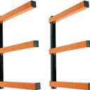KF1004 Lumber Storage Rack 3-Level System 110lbs per Level with Durable Sheet Metal Screws, Wood Rack