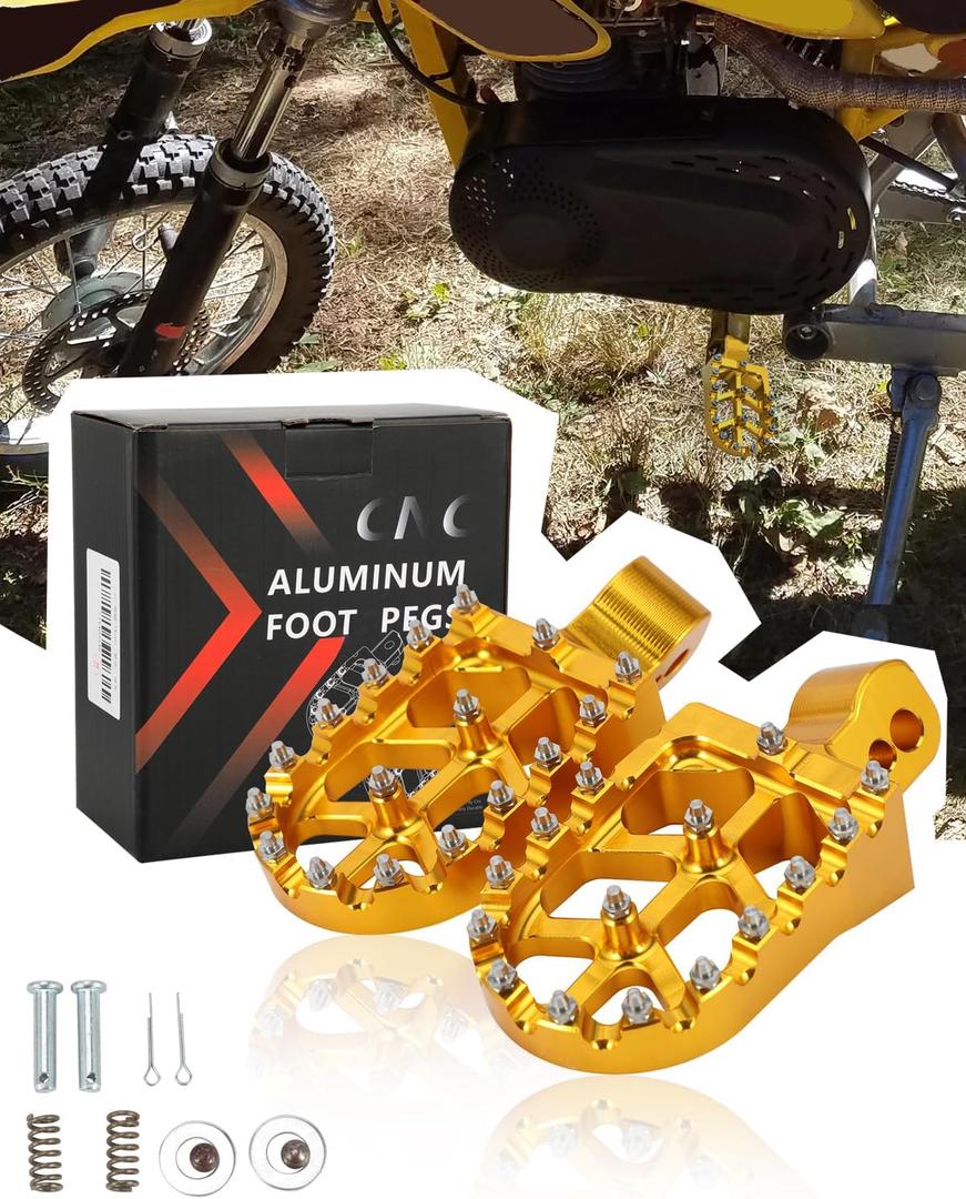 MX650 Foot Pegs Pedal Aluminum Footpegs Rest for MX650/500/350, SX500 Electric Dirt Rocket Bike, GILD GOLD