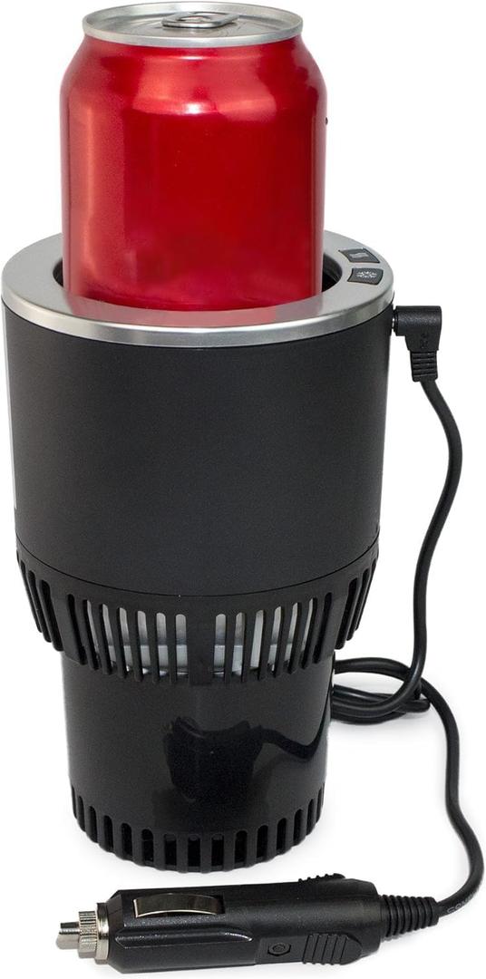 2-in-1 Car Cup Cooler Warmer Smart Temperature Control Travel Coffee Car Cup Holder Smart Car Tumbler Holder Suitable for Coffee, Baby Bottles, Water, Tea, Drinks (Black and Silver)