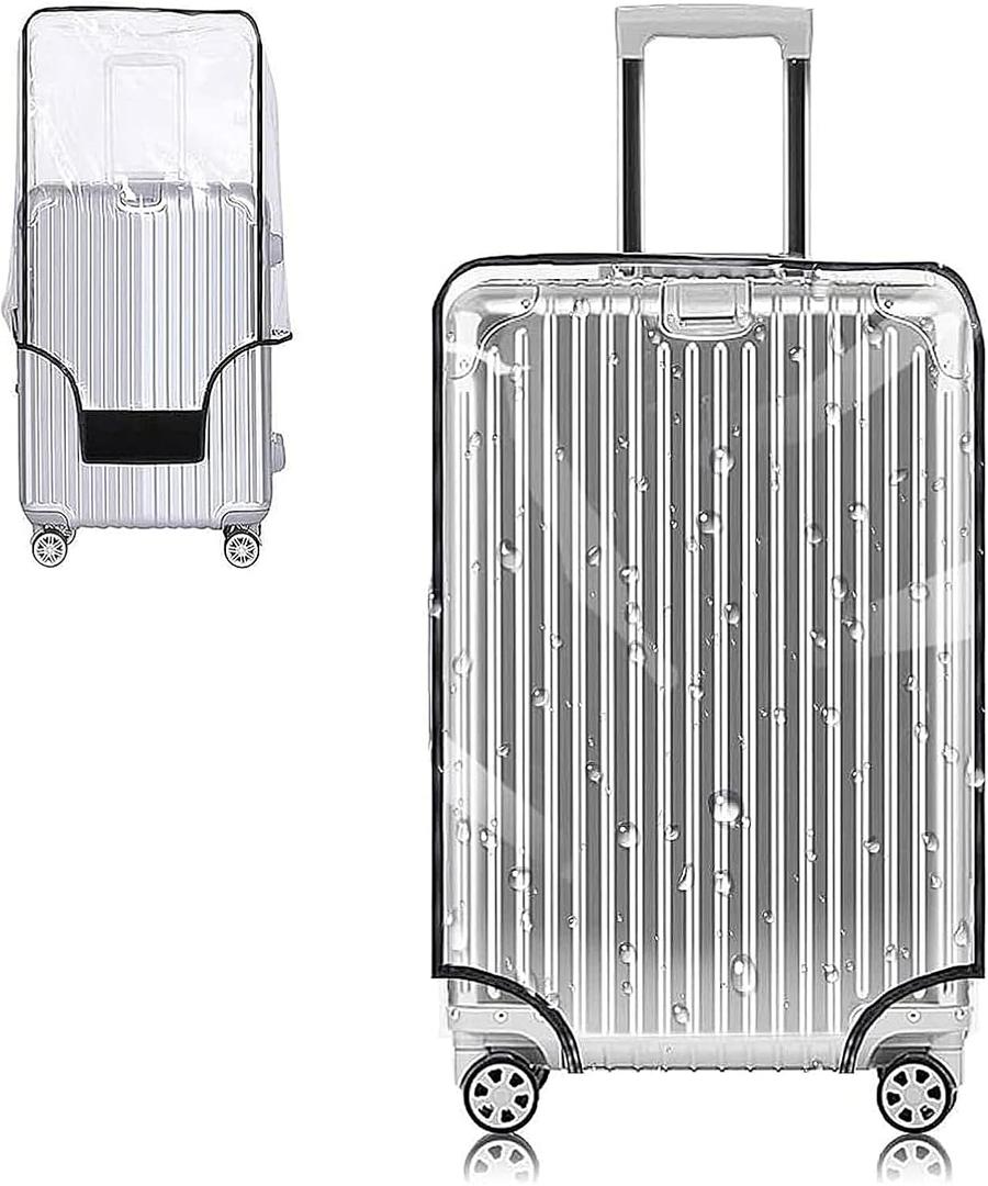 Yotako Clear PVC Suitcase Cover Protectors 30 Inch Luggage Cover Protectors for Wheeled Suitcase 30'' (80%transparent 20%black)