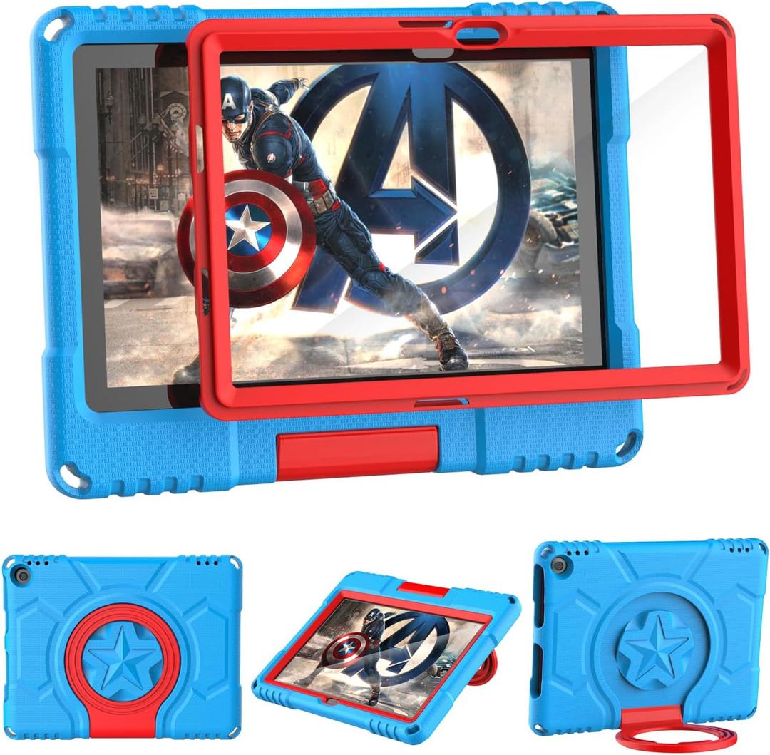 Amazon Fire HD 10 & Fire HD 10 Plus Tablet Case for Kids(13th/11th Generation, 2023/2021 Release), Lainergie Shockproof Case with Screen Protector and Handle Stand Incompatible iPad Samsung TCL, Blue