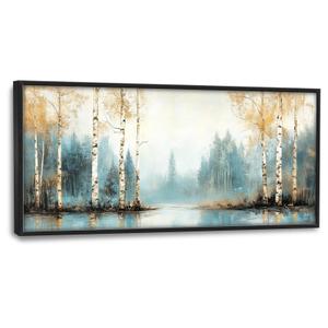 Mecowcm Birch Tree Forest Large Wall Art Landscape Framed Wall Decor Nature Scenery Canvas Pictures Painting for Living Room Bedroom Dining Room 24"x36"