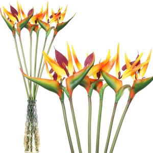 Hanaive 12 Pcs Bird of Paradise Artificial Plant 24 Inches Hawaiian Tropical Flowers Fake Rubber Strelitzia Faux Flowers Bouquet for Home Garden Office Wedding Indoor Outside Party Decor DIY (Yellow)