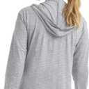Hanes womens Slub Knit Full-zip Hoodie, Textured Cotton Zip-up T-shirt Hoodie for Women (Gray, M)