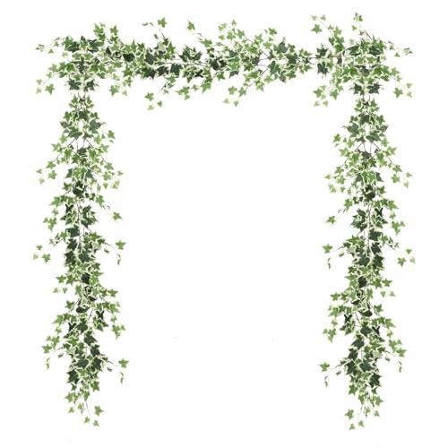 ucky 2pcs Artificial Ivy Artificial Vines Artificial Plants 71 Inch Fake Hanging Plants Silk for Garden Terrace Beach Party Decoration Wedding Decoration （White）