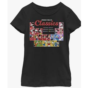 Disney Characters Classic Periodic Girl's Solid Crew Tee, L
