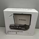 Vinyl Record Player with Built-in Speakers 3-Speed Vintage Record Player Bluetooth Portable Suitcase Turntable Belt-Driven LP Player Support RCA Output and Headphone Output (White Rose Gold)