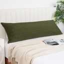 PHF 100% Cotton Waffle Body Pillowcase with Zipper, 1 Pack 20" x 54" Soft Skin-Friendly Pillow Sham, No Filling, Aesthetic Woven and Breathable Waffle Weave Body Pillow Cover for Bed, Capulet Olive