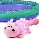 Fingerlings Interactive Baby Axolotl with Inflatable Pool, Alix, Swims and Lights Up in Water, Rainbow Lights Tell Your Mood (Ages 5+)
