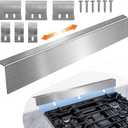 15.7" - 30" Stove Gap Filler,Slide-in Range Rear Filler Kit-Stainless Steel Backsplash for Stove,Range Gap Filler,Stove Trim Kit with Most Brands Between Stove and Backsplash,Oven Gap Filler(Silver)