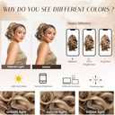 Short Ponytail Extension Claw Clip in Hair Extensions for Women 10 Inch Loose Curly Ponytails Synthetic Updo Hair Pieces for Kids Girls (Light Brown mix Blonde)
