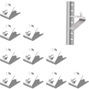 10 Pack 920158 Freezer Shelf Clip, Stainless Steel Fridge Cooler Shelf Support Clips, Refrigerator Refrigerated Shelf Replacement Clip Brackets, Curved Fridge Buckles Clips, Metal Shelf Clips