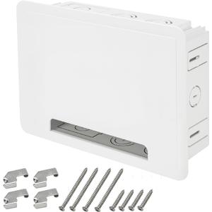 9" in-Wall Recessed TV Media Outlet Box  Cable Management Enclosure and Storage Box for Wall-Mounted TVs, Compatible with Roku & Samsung One Connect Mini  for Network, HDMI, and Power Cables