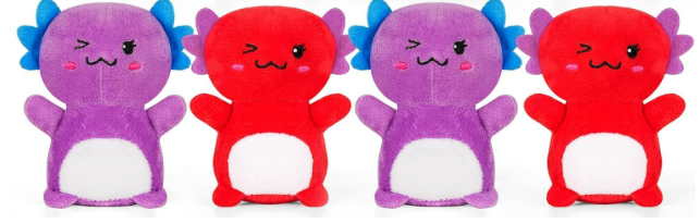 BOMBPARK 6Pcs Axolotl Plush Toy Gift Set,Axolotl Stuffed Animal Party Favors,Easter Basket Stuffers,Easter Egg Fillers for Toddler Kids Boys Girls,Easter Birthday Gifts