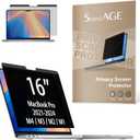 SenseAGE Magnetic Privacy Screen Filter For Macbook Pro 16 inch (2021-2024 M1, M2, M3, M4, Pro, Max), Privacy Screen Protector, Anti-Blue Light Screen Filter, Compatible with Macbook Pro 16 inch