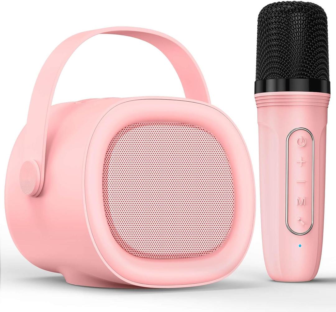 LENRUE Karaoke Machine for Kids with Wireless Microphone, 4 Magic Voices, Colorful Light, Karaoke for Girls Boys, Best Birthday Gifts for Kids 4, 5, 6, 7, 8, 9, 10, 11, 12+