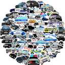 5 x Police Car Stickers, Gift for Kids Teen, Cute Waterproof Vinyl Decals for Travel Luggage Suitcase Laptop Water Bottle Skateboard Bike Helmet Guitar Scrapbook Diary Toy Phone Pad [50 PCS]