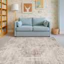 Washable 4x6 Area Rug for Entryway Indoor, Living Room, Kitchen, Bedroom Bedside - Stain-Resistant Non-Slip with Rubber Backing, Unique Floral Aesthetic Dcor, Light Brown & Beige