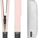 IG INGLAM Air Straightener, Style from Wet Hair, 2.2" Hair Dryer Straightener, 200M Negative Ionic, One-Step Air Straight for Medium and Long Hair(14"-30"), Pink