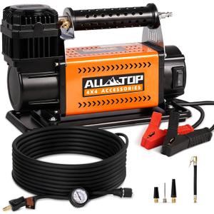 ALL-TOP Air Compressor Kit, 12V Portable Inflator 7.06CFM, Offroad Air Compressor for Truck ,Air Pump for Car Heavy Duty, Max 150PSI for SUV 4x4 Vehicle RV Tire (200 L/Min)
