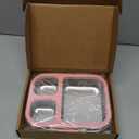 Stainless Steel Bento Box Kids, 3 Compartments Leak Proof Metal Bento Lunch Box, 304 Stainless Steel Bento Lunch Containers for School and Office,Dishwasher Safe, BPA-Free-Pink