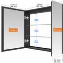 KWW 30x28 Inch Aluminum LED Bathroom Mirror Cabinet with Backlit Panel,  Inner Glow-2 Door-30*28