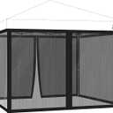 10x10 ft Mosquito Netting for Pop Up Canopy, Universal Bug Screen Tent Enclosure, Outdoor Canopy Mesh Net with Zipper Doors for Camping, Patio, Backyard (Netting Only，Black)