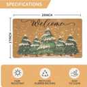 Winter-Welcome-Doormat Outdoor-Entrance Non-Slip Pine Trees Front Door Mat Seasonal Door Mat for Porch Farmhouse 17 x 29 Inch