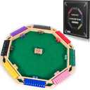 Vamslove Upgraded 2-8 Players Shut The Box Dice Game-Colorful 8-Way Wooden Board Table Math Game with 16 +6 Dices - Close The Box for Kids, Adults Families Party Club (Instruction Included)