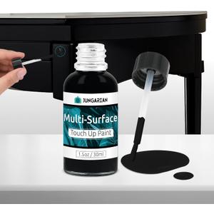 2 x White Touch Up Paint, Multi-Surface Touch Up Paint Pen For Cabinet, Furniture, Wall, Porcelain, Semi Gloss Appliance Paint Cover Scratches Interior & Exterior House Paint, 30ml, Black (1.5 Fl Oz (Pack of 1))