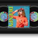 DUENPY Vinyl Record Display Frame 15.6x31.5 Inches Display Record Album and 12.5x12.5 Album Cover Art Wall Mount Double Black Mat